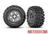 Traxxas Sledgehammer Belted Tires 17mm Black Chrome Wheels MAXX Sledge