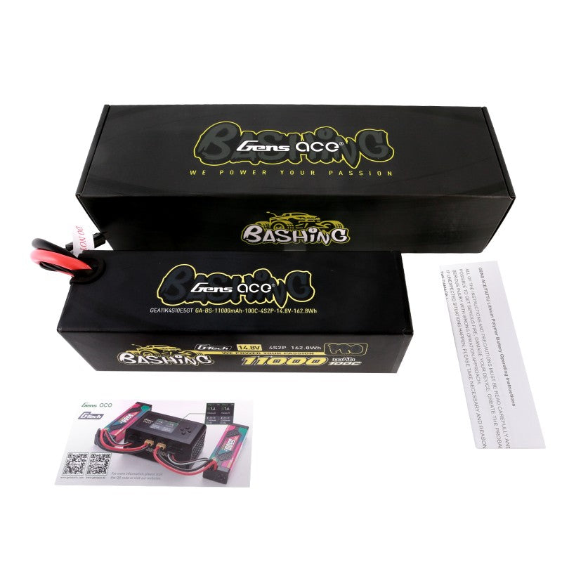 Gens ace G-Tech 11000mAh 14.8V 100C 4S2P Hardcase LiPo (EC5) | Racerc