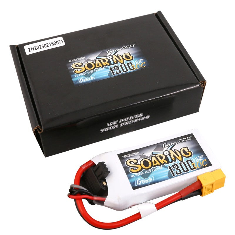 Gens ace G-Tech Soaring 1300mAh 7.4V 30C 2S LiPo Battery με XT60 Plug