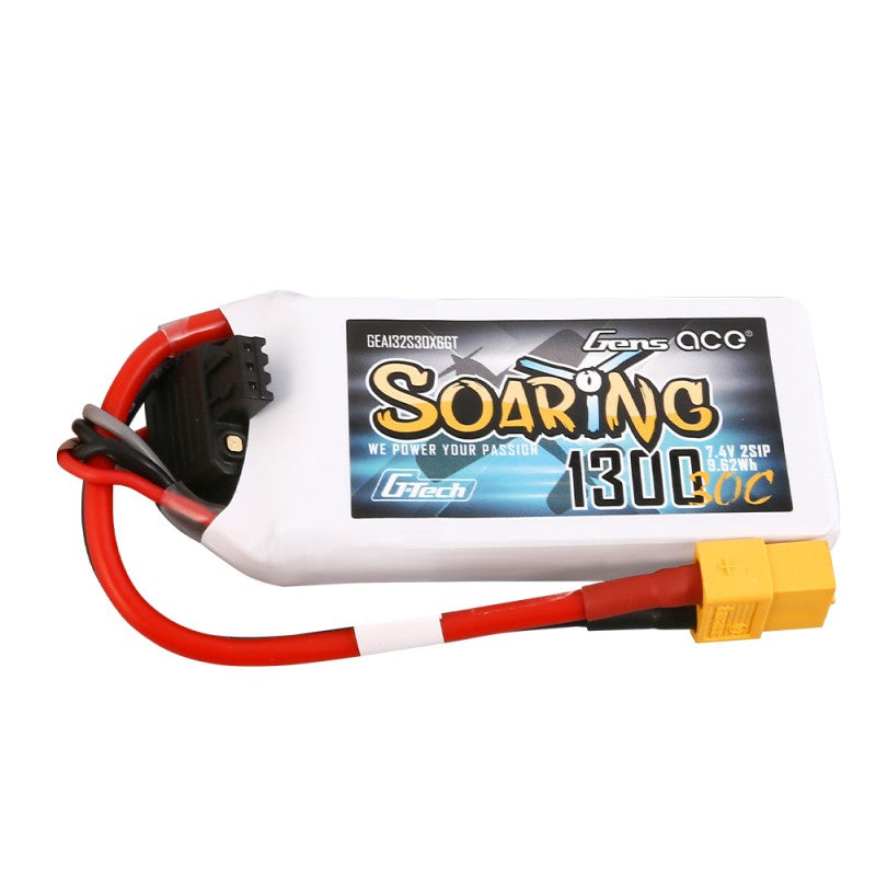 Gens ace G-Tech Soaring 1300mAh 7.4V 30C 2S LiPo Battery με XT60 Plug