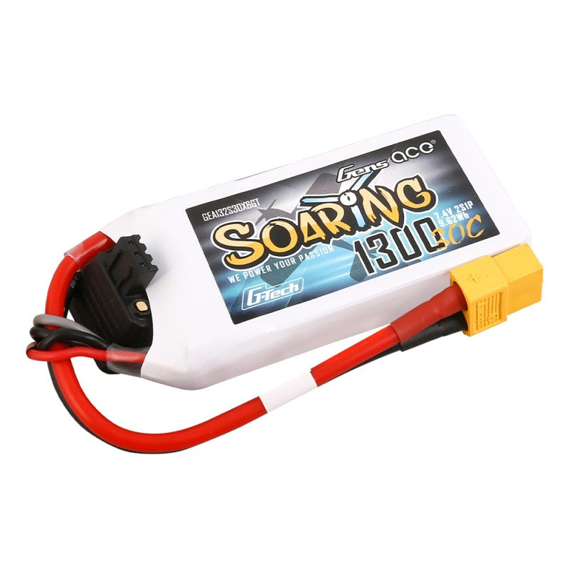 Gens ace G-Tech Soaring 1300mAh 7.4V 30C 2S LiPo Battery με XT60 Plug