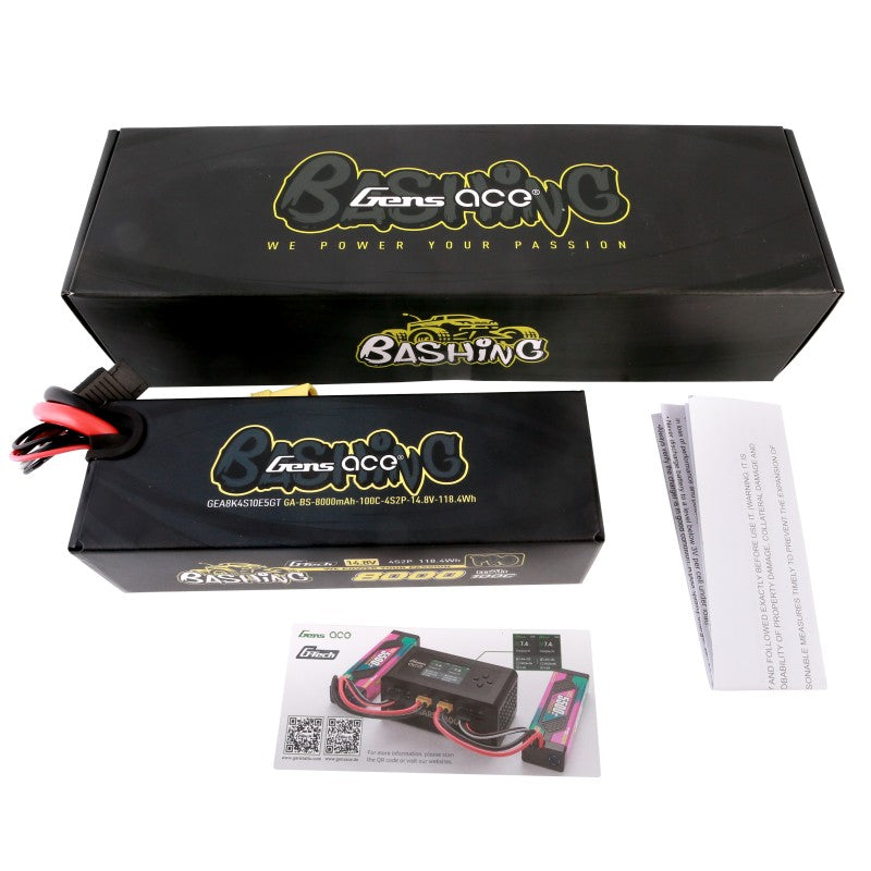 Gens Ace G-Tech 8000mAh 14.8V 100C 4S LiPo Battery EC5 – Bashing Series