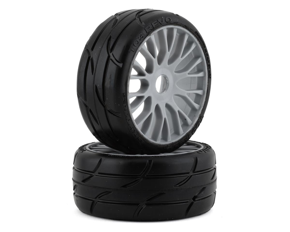 1/8 GT T03 REVO Mounted Tires – Κολλημένα Λάστιχα σε 20 Spoke FLEX Silver Wheels με Επιλογή Γόμας XB / XM