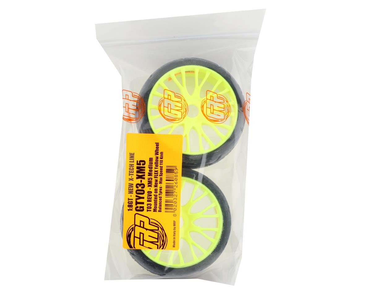 1/8 GT T03 REVO Mounted Tires – Κολλημένα Λάστιχα σε 20 Spoke FLEX Yellow Wheels με Επιλογή Γόμας XB / XM