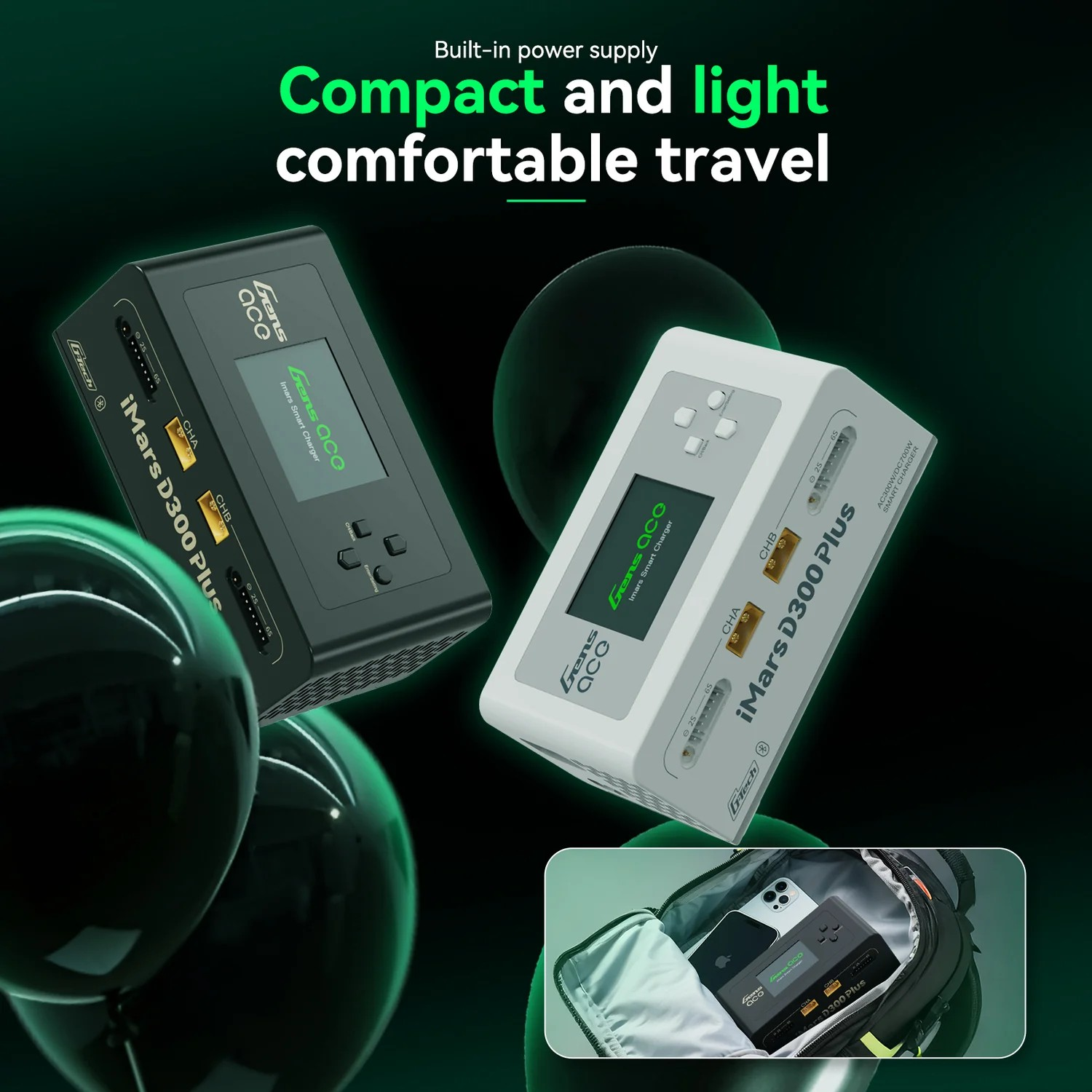 Gens ace iMars D300 Plus Smart Charger Dual Channel | G-Tech | Bluetooth | Racerc