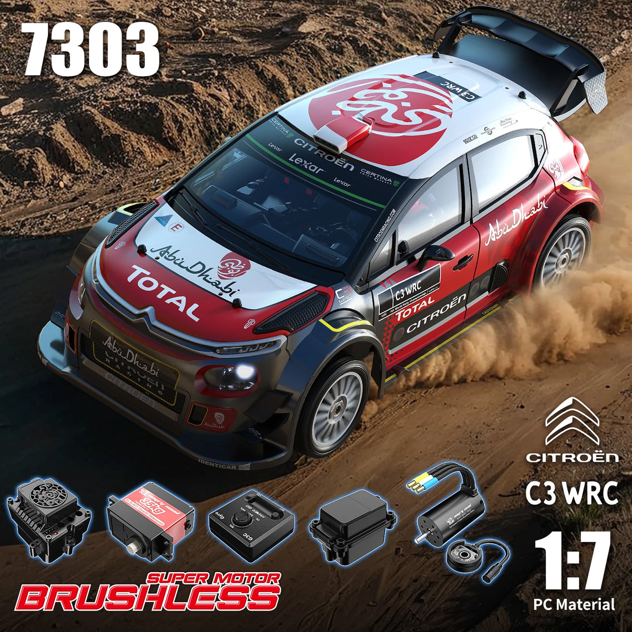MJX Hyper GO 7303 Citroën C3 WRC 1/7 RTR Brushless 4WD Rally Car