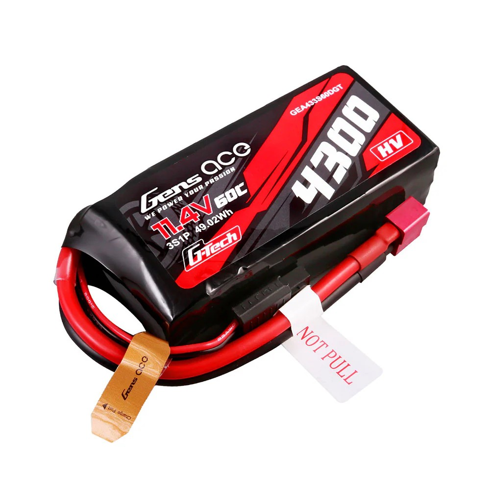 Gens Ace G-Tech 4300mAh 11.4V 60C 3S LiHV Battery T-Plug (Deans)