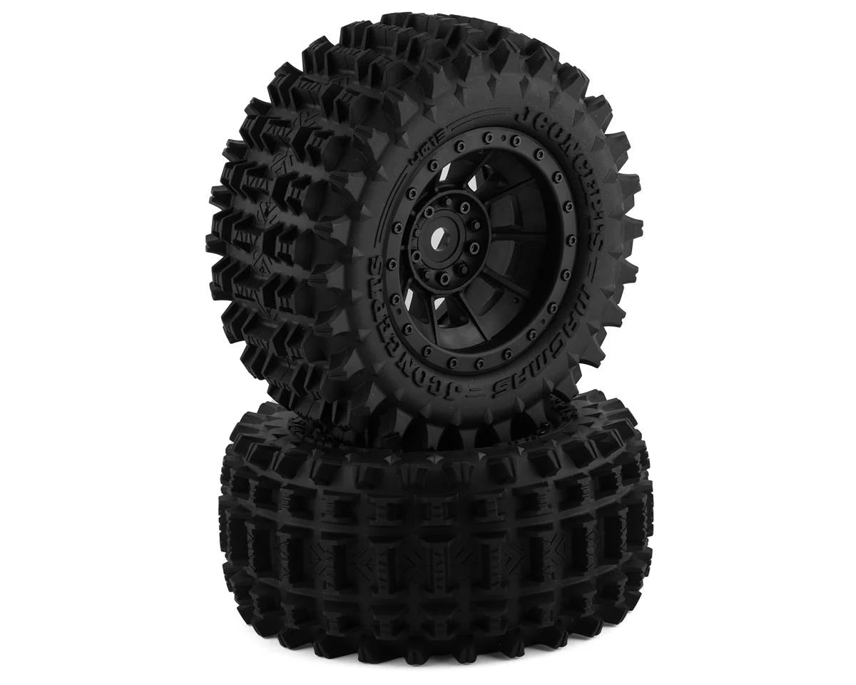 JConcepts Magma Pre-Mounted Monster Truck Tires με Hazard Wheels Μαύρα (2) Platinum Compound