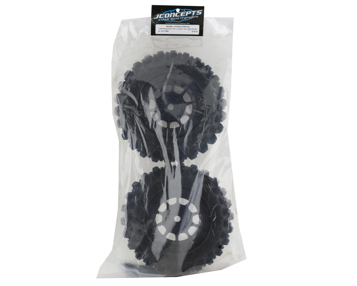 JConcepts Magma Pre-Mounted Monster Truck Tires με Hazard Wheels Μαύρα (2) Platinum Compound