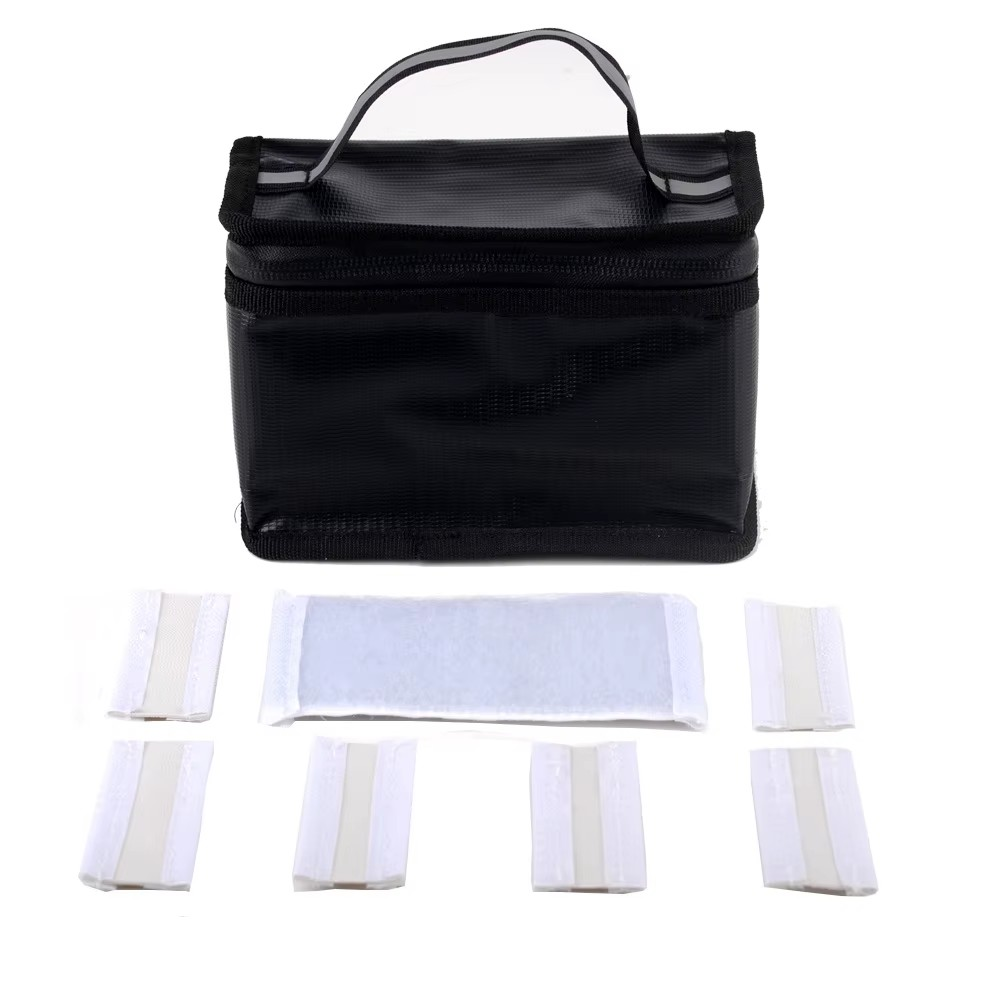 ProtonRC 155x90x120mm Fireproof Explosion-Proof Safety Bag Built-in 8 Compartments for RC Model Airplane Helicopter FPV Drone Batteries