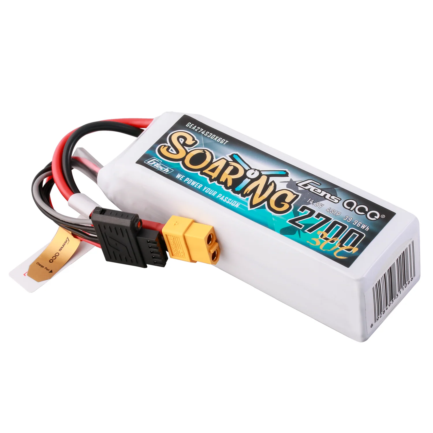 Gens ace G-Tech Soaring 2700mAh 14.8V 30C 4S LiPo Battery με XT60 Plug