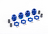 Traxxas 17mm Αλουμινένια Splined Wheel Hub Hex Set Μπλε (4)