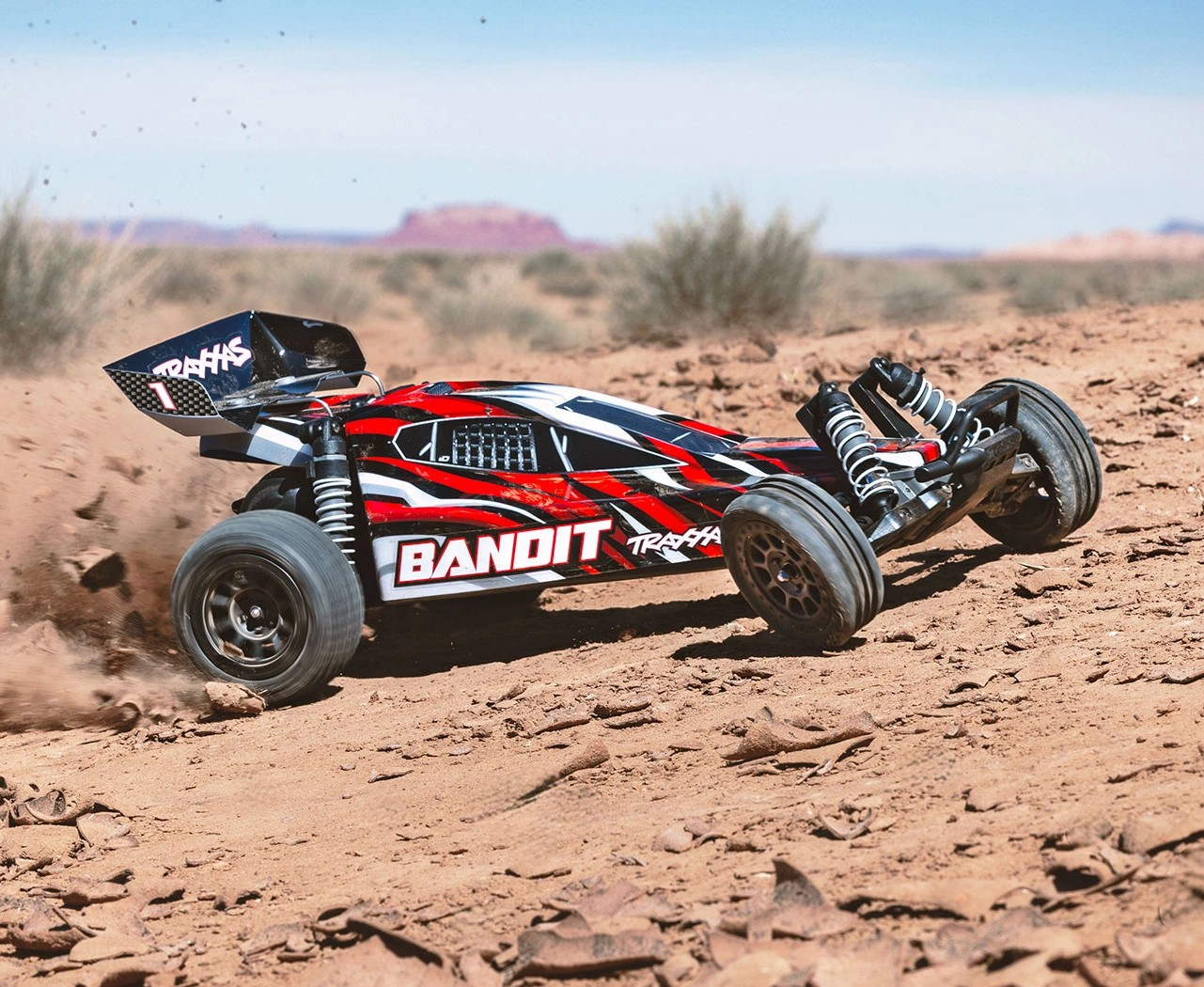 Traxxas Bandit XL-5 1/10 RTR 2WD Buggy RED-X με Μπαταρία 3000mAh & USB-C Φορτιστή