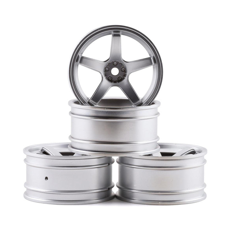 MST FLAT SILVER 5 SPOKES WHEEL OFFSET 5 (4)
