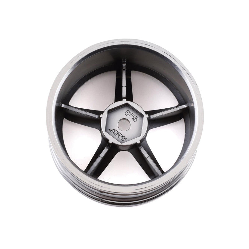 MST FLAT SILVER 5 SPOKES WHEEL OFFSET 5 (4)