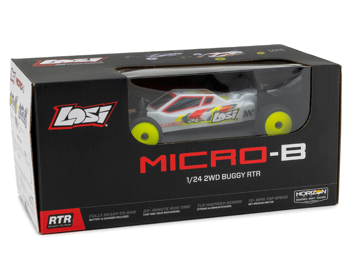 Losi Micro-B 1/24 RTR 2WD Buggy White με Μπαταρία & Φορτιστή | Racerc