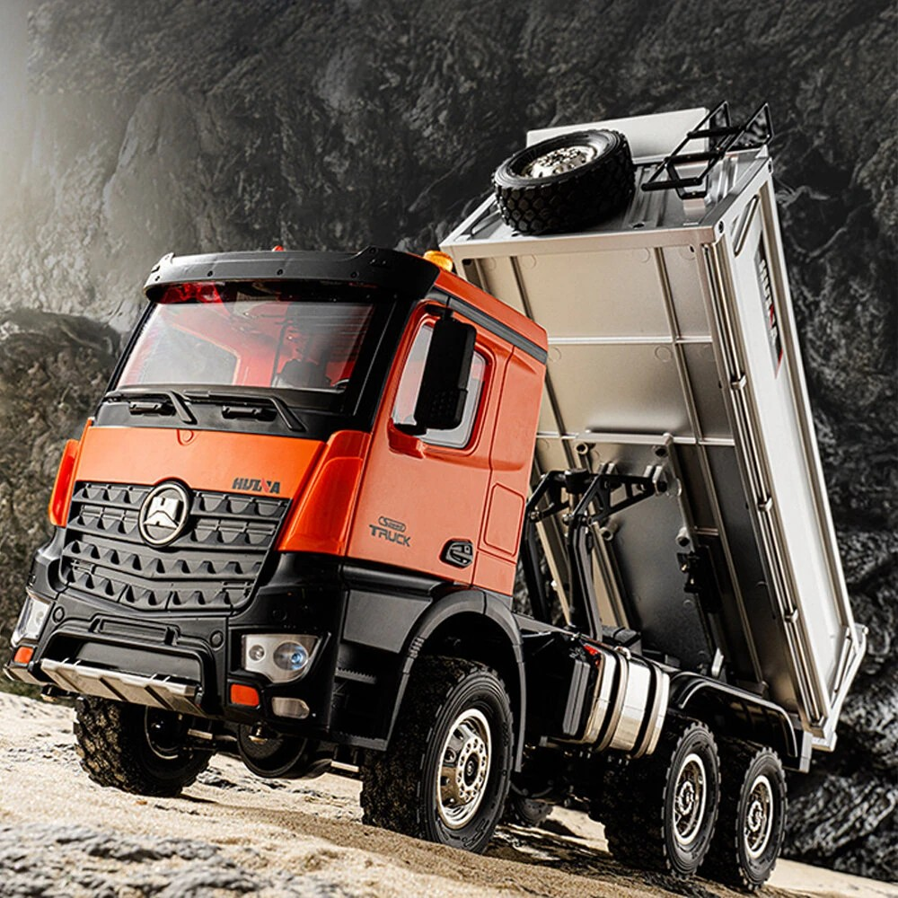 HUINA 1598 1/14 RC Dump Truck 6x6 11CH 2.4GHz – Τηλεκατευθυνόμενο Φορτηγό Ανατροπής Orange