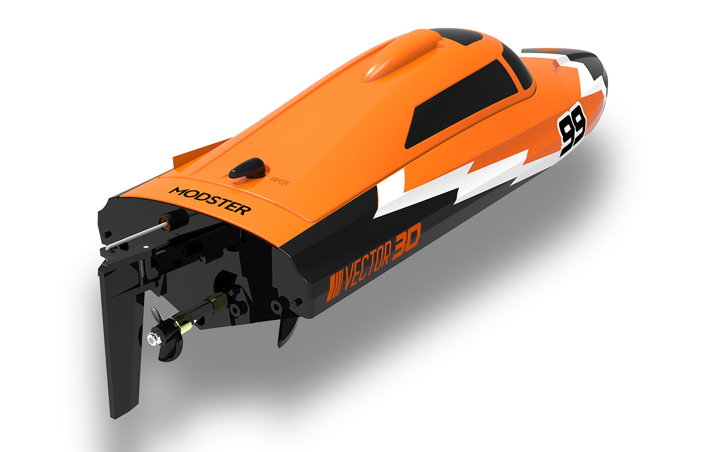 Modster Vector SR30 RC Racing Boat 2S RTR (Orange) – 22km/h