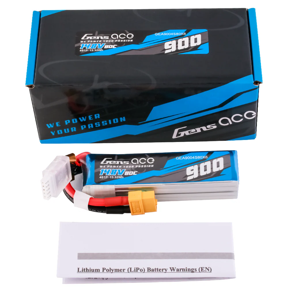 Gens Ace 900mAh 4S 14.8V 80C LiPo XT60 – Μπαταρία για F5J & Performance Motorgliders