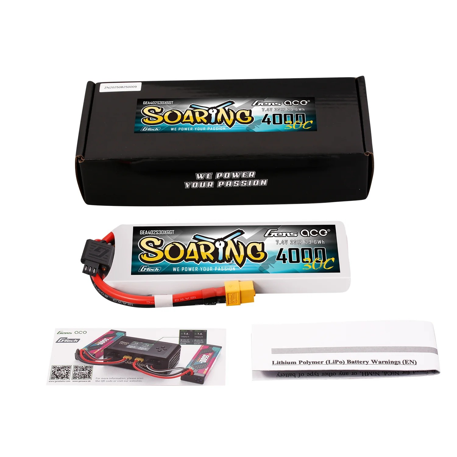 Gens ace Soaring Series 4000mAh 2S 7.4V 30C LiPo XT60 – G-Tech Μπαταρία για 1/10 RC