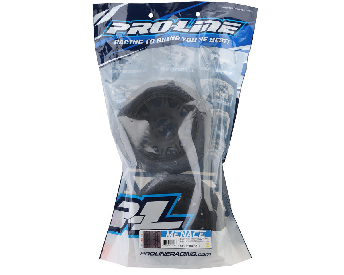 Pro-Line Menace HP Belted 1/6 8S Pre-Mounted Monster Truck Tires Black (2pcs)