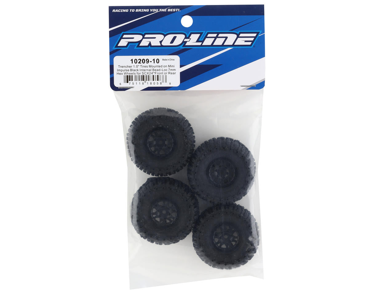 Pro-Line SCX24 Trencher 1.0 Pre-Mounted Crawler Tires Impulse Wheels (4pcs)