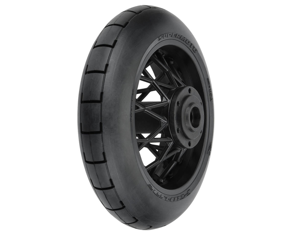 Pro-Line Supermoto Rear Tire & Wheel Set για Losi Promoto-MX 1/4 (Μαύρο)