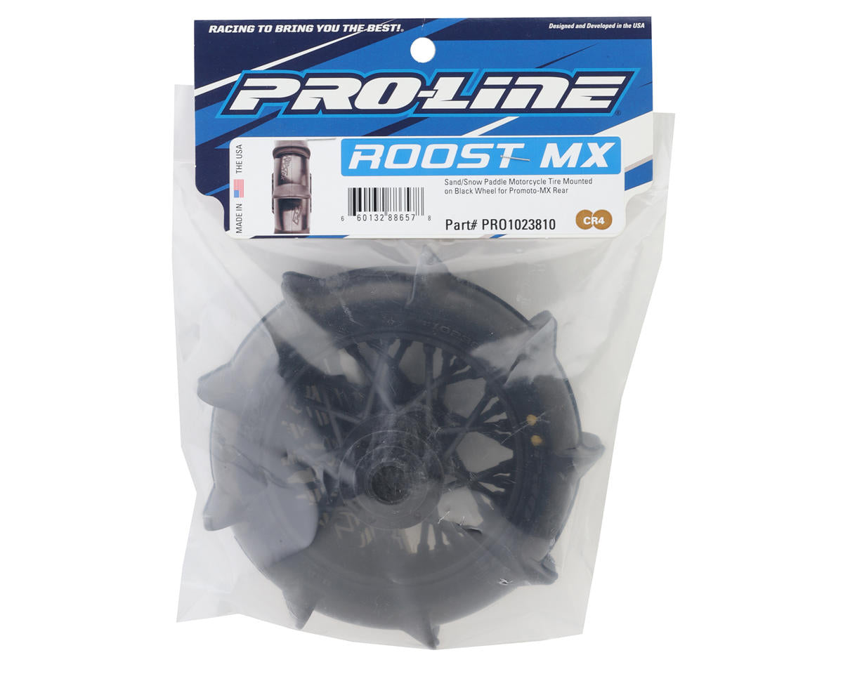 Pro-Line 1/4 Roost MX Paddle Motorcycle Rear Tire Pre-Mounted (Black) (1) (Medium)