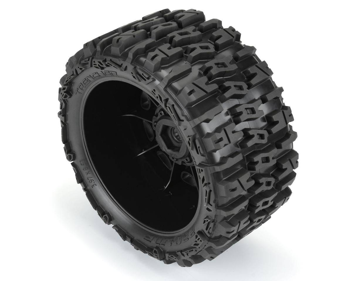 Pro-Line Trencher 5.7 Pre-Mounted Tires Raid Wheels Black (2pcs) 24mm