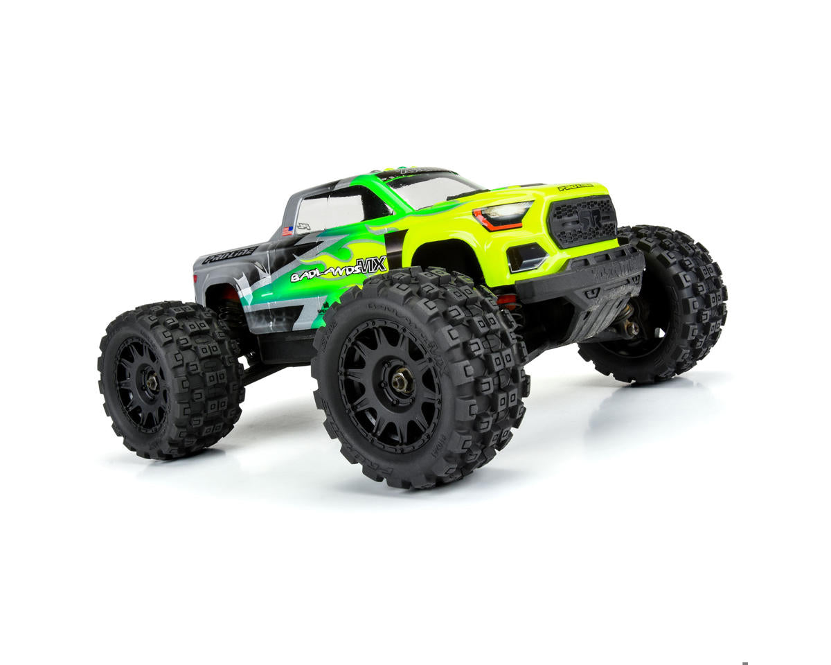 Pro-Line Badlands MX 1/18 Pre-Mounted Monster Truck Tires Raid Wheels (4pcs) 12mm