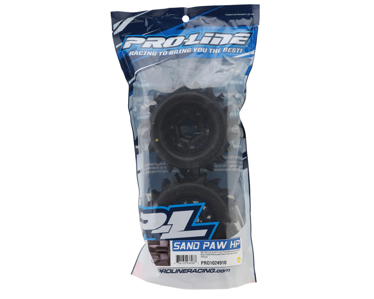 Pro-Line Sand Paw HP Belted 2.8 Pre-Mounted Paddle Tires Raid Wheels (2pcs)