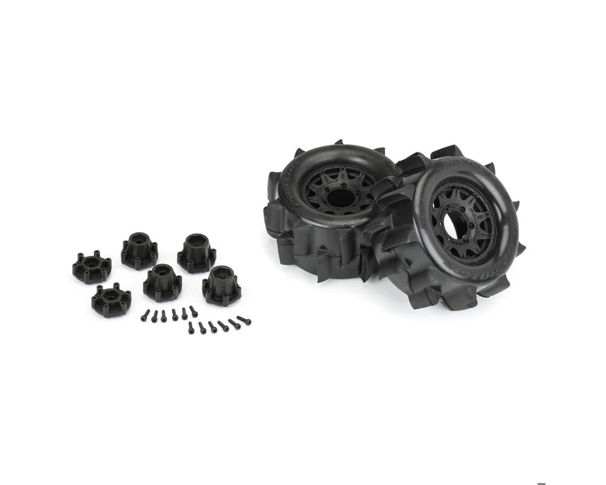 Pro-Line Sand Paw HP Belted 2.8 Pre-Mounted Paddle Tires Raid Wheels (2pcs)