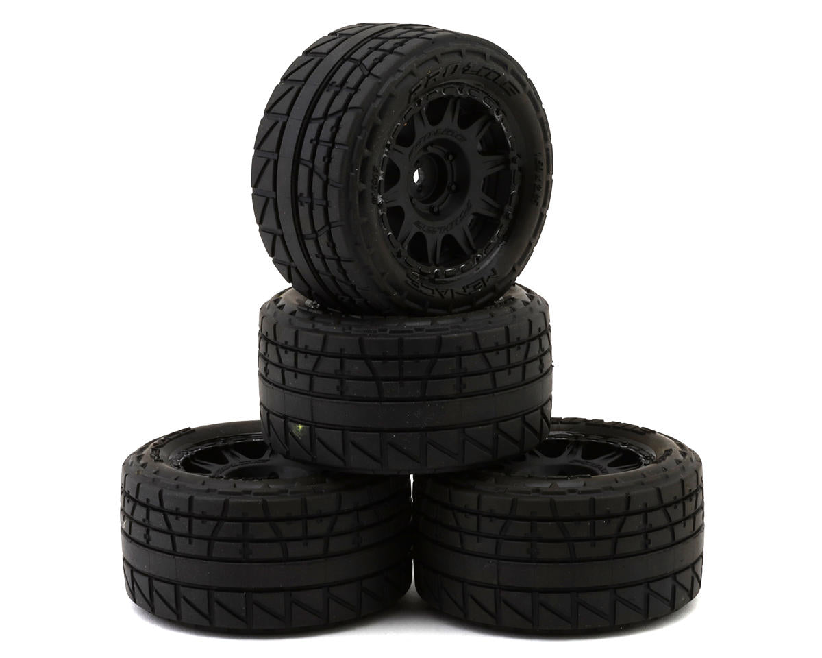 Pro-Line Menace 1/18 Pre-Mounted MT Street Tires Raid Wheels (4pcs) 12mm
