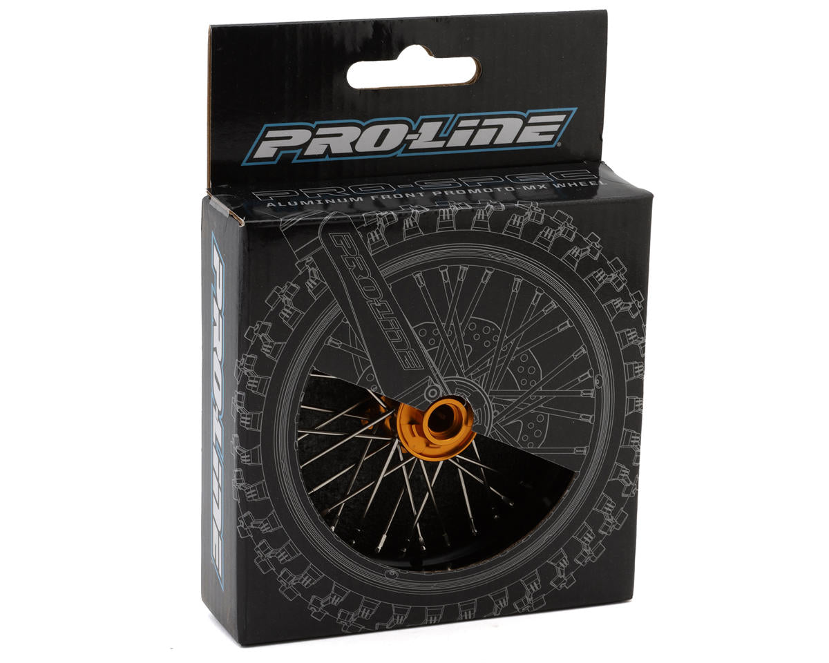 Pro-Line Promoto-MX Pro-Spec Aluminum V2 Bead Pre-Assembled Front Wheel Black/Gold για Losi Promoto-MX