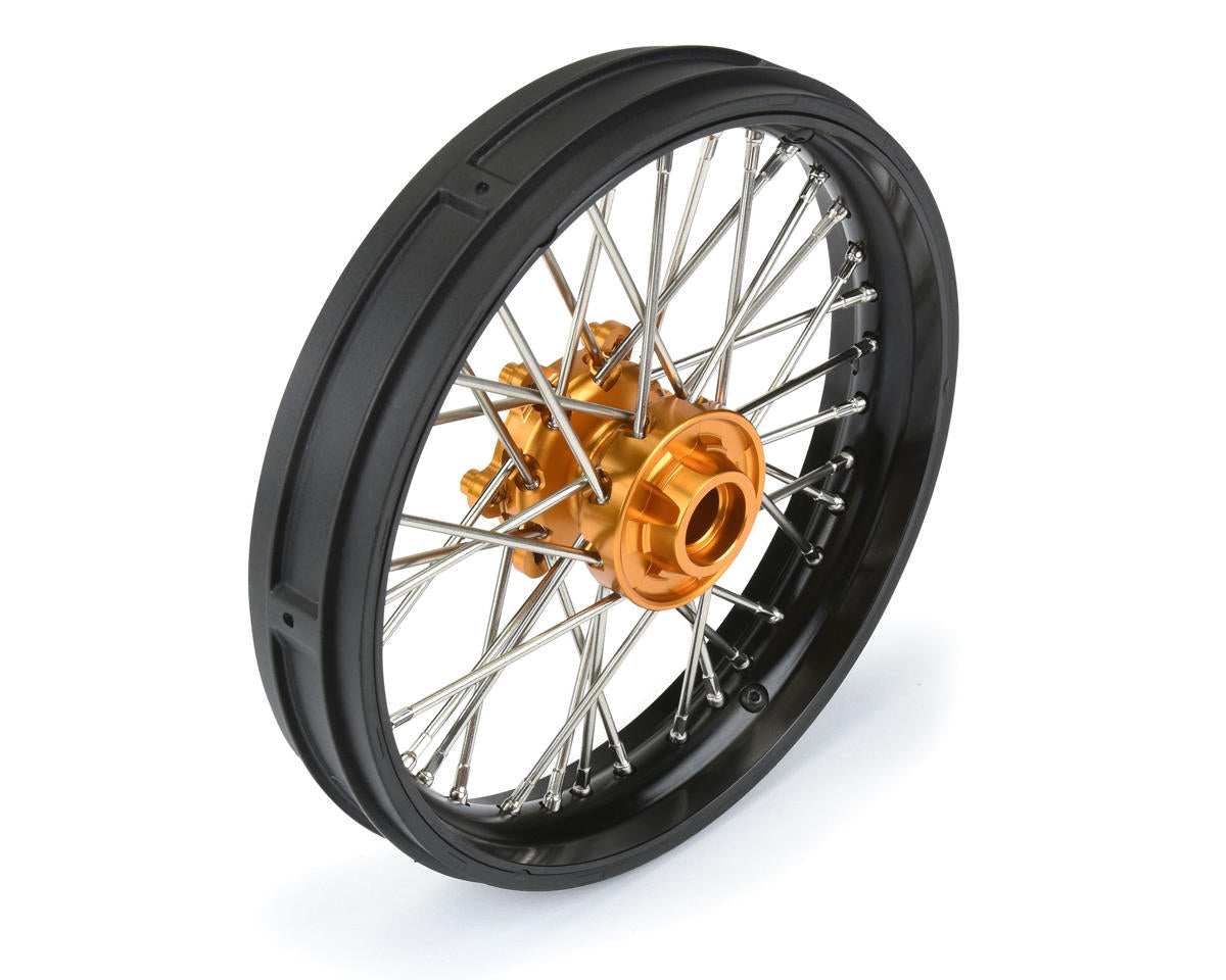 Pro-Line Promoto-MX Pro-Spec Aluminum V2 Bead Pre-Assembled Front Wheel Black/Gold για Losi Promoto-MX
