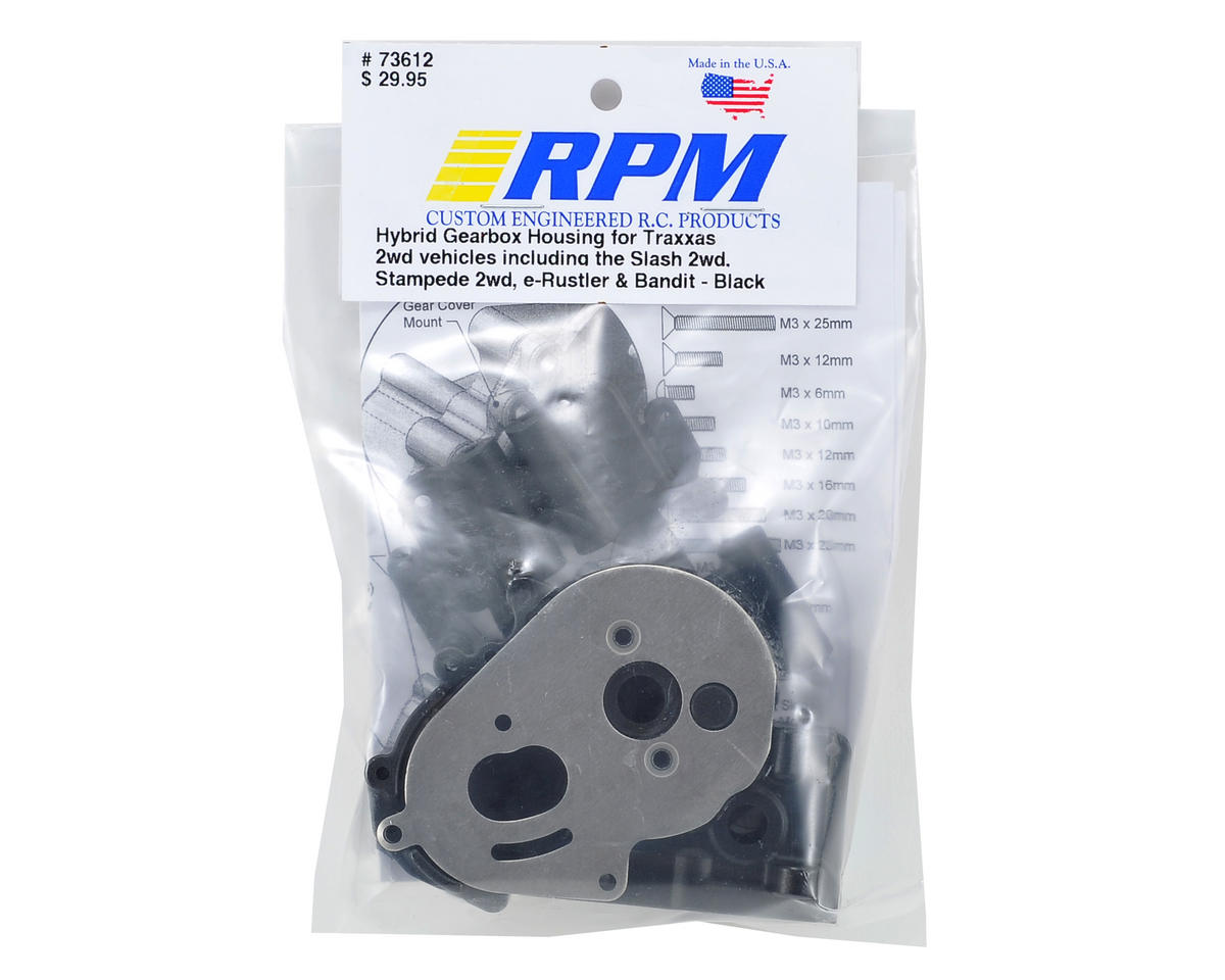 RPM Hybrid Gearbox Housing & Rear Mount Kit for Traxxas 2WD (Black)