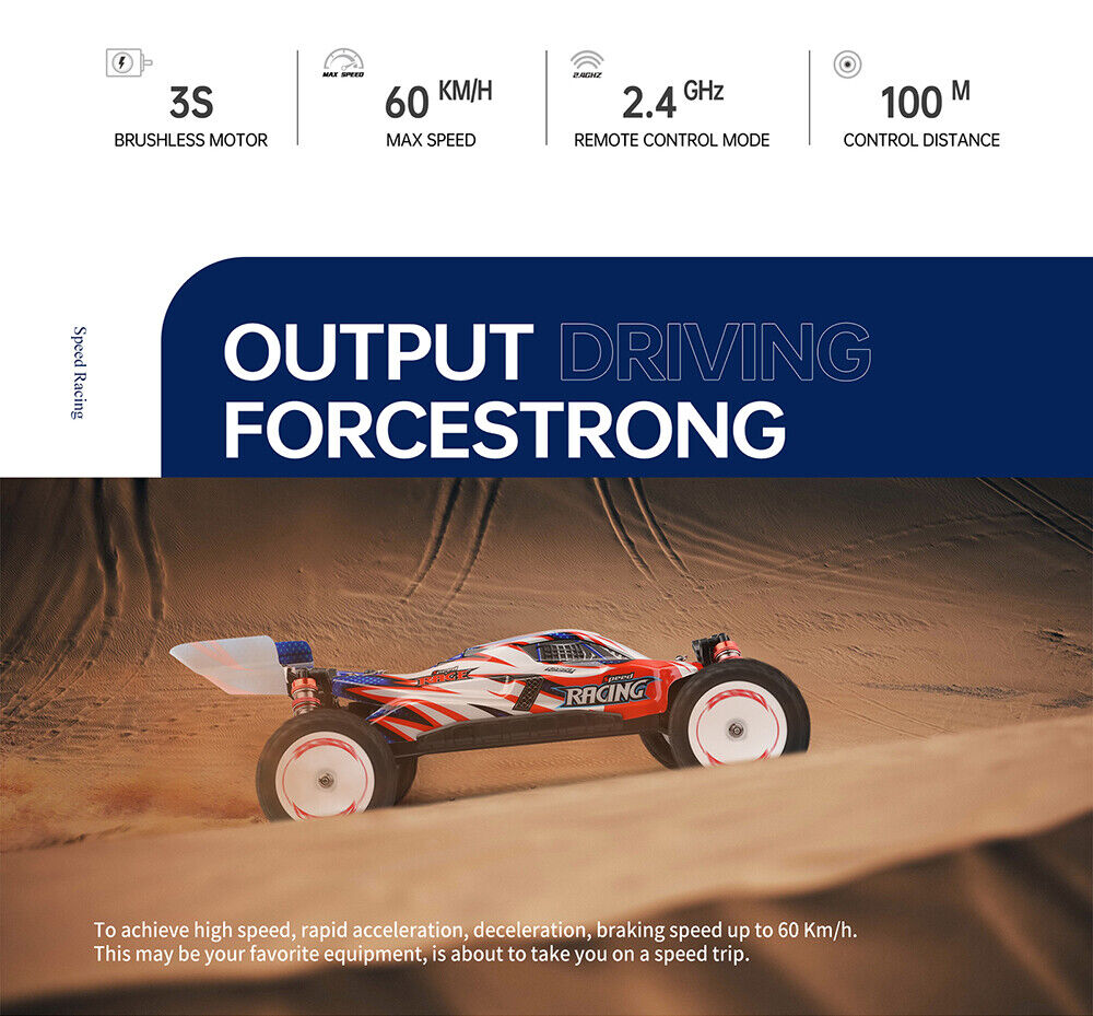 WLtoys 124008 1/12 4WD 2.4G 60km/h High Speed Brushless Motor RC Racing Car