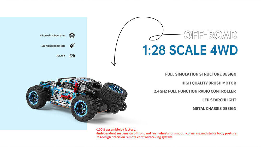 Wltoys 284161 RTR 1/28 4WD RC Αυτοκίνητο Off-Road με LED