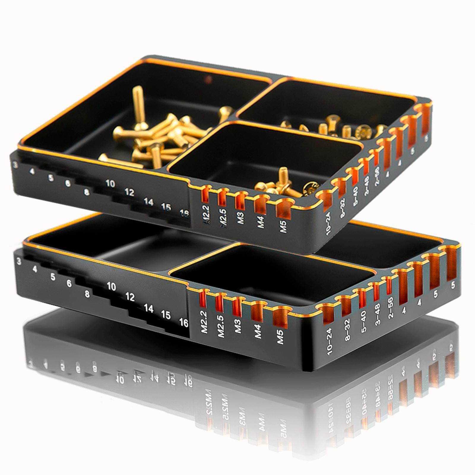 ProtonRC Multifunction Measuring Tools Parts Screw Tray Black with Golden Edge