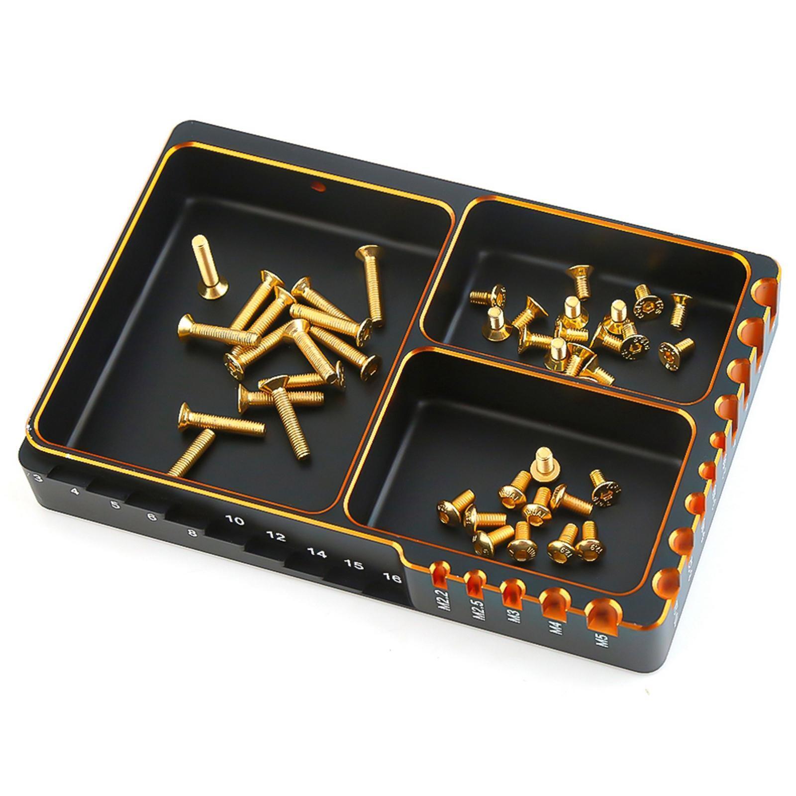 ProtonRC Multifunction Measuring Tools Parts Screw Tray Black with Golden Edge