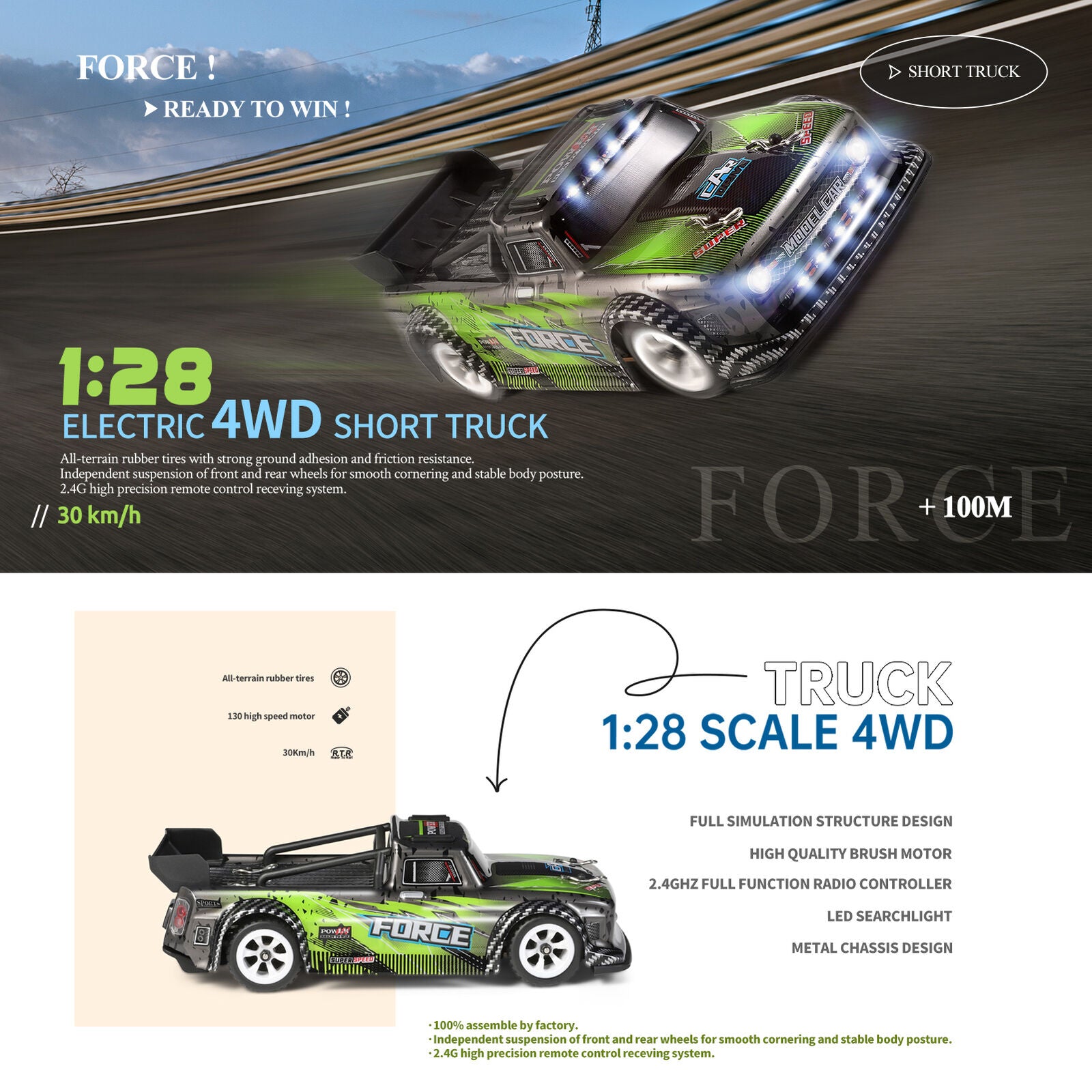 Wltoys 284131 1/28 4WD On-Road RC Αυτοκίνητο RTR