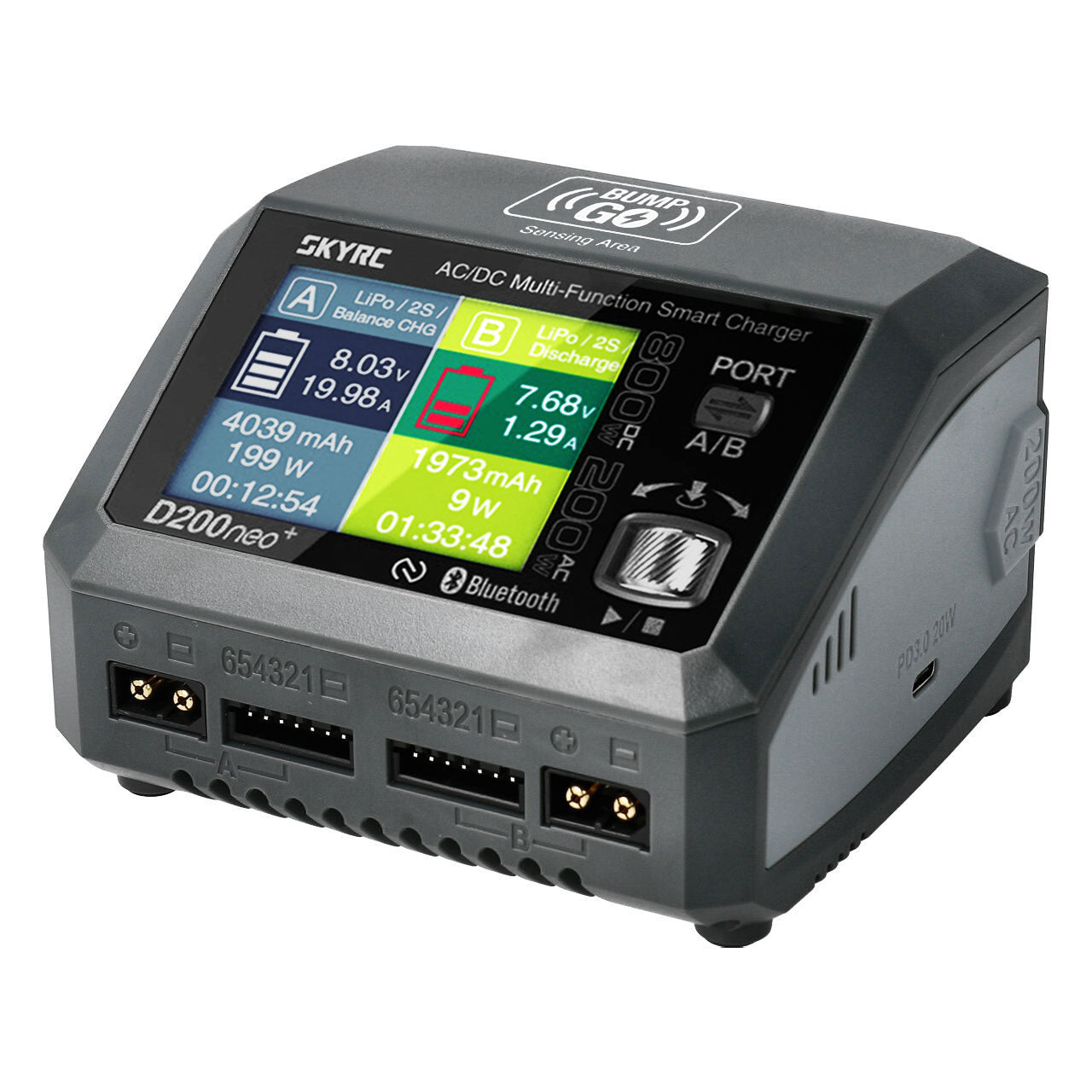 SkyRC D200 Neo+ AC/DC Charger 1-6S LiPo 20A 200W – Διπλός Φορτιστής RC με NFC BumpGO