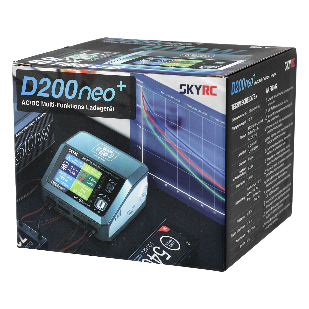 SkyRC D200 Neo+ AC/DC Charger 1-6S LiPo 20A 200W – Διπλός Φορτιστής RC με NFC BumpGO