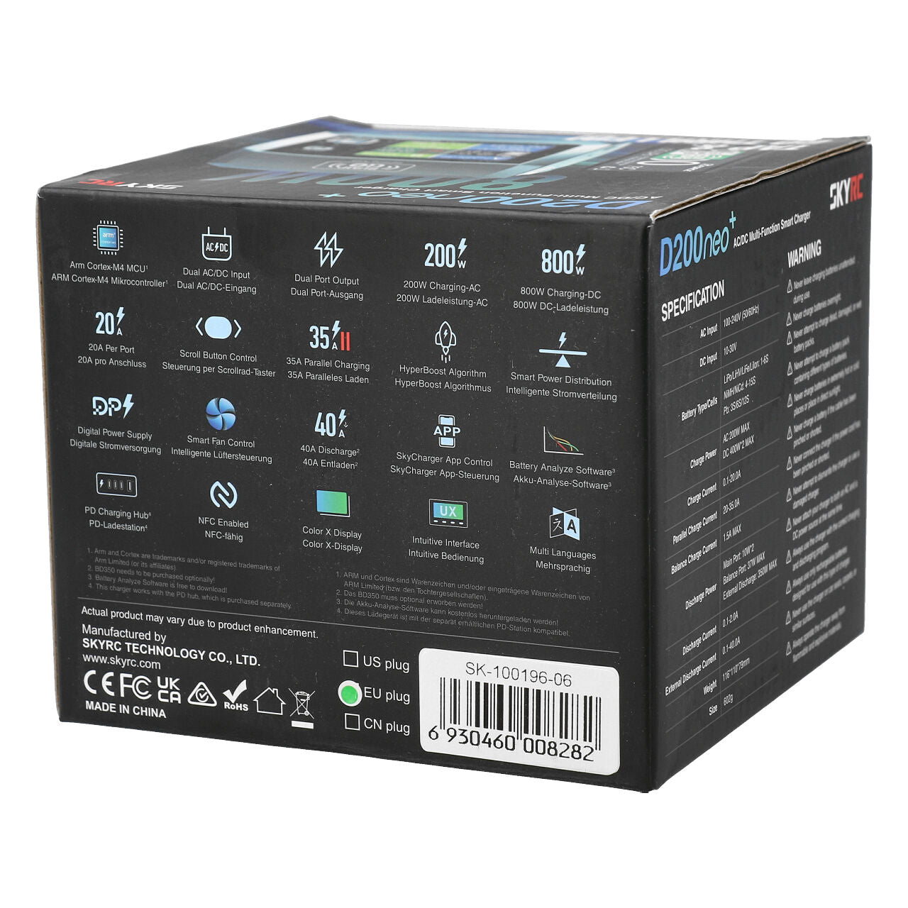 SkyRC D200 Neo+ AC/DC Charger 1-6S LiPo 20A 200W – Διπλός Φορτιστής RC με NFC BumpGO