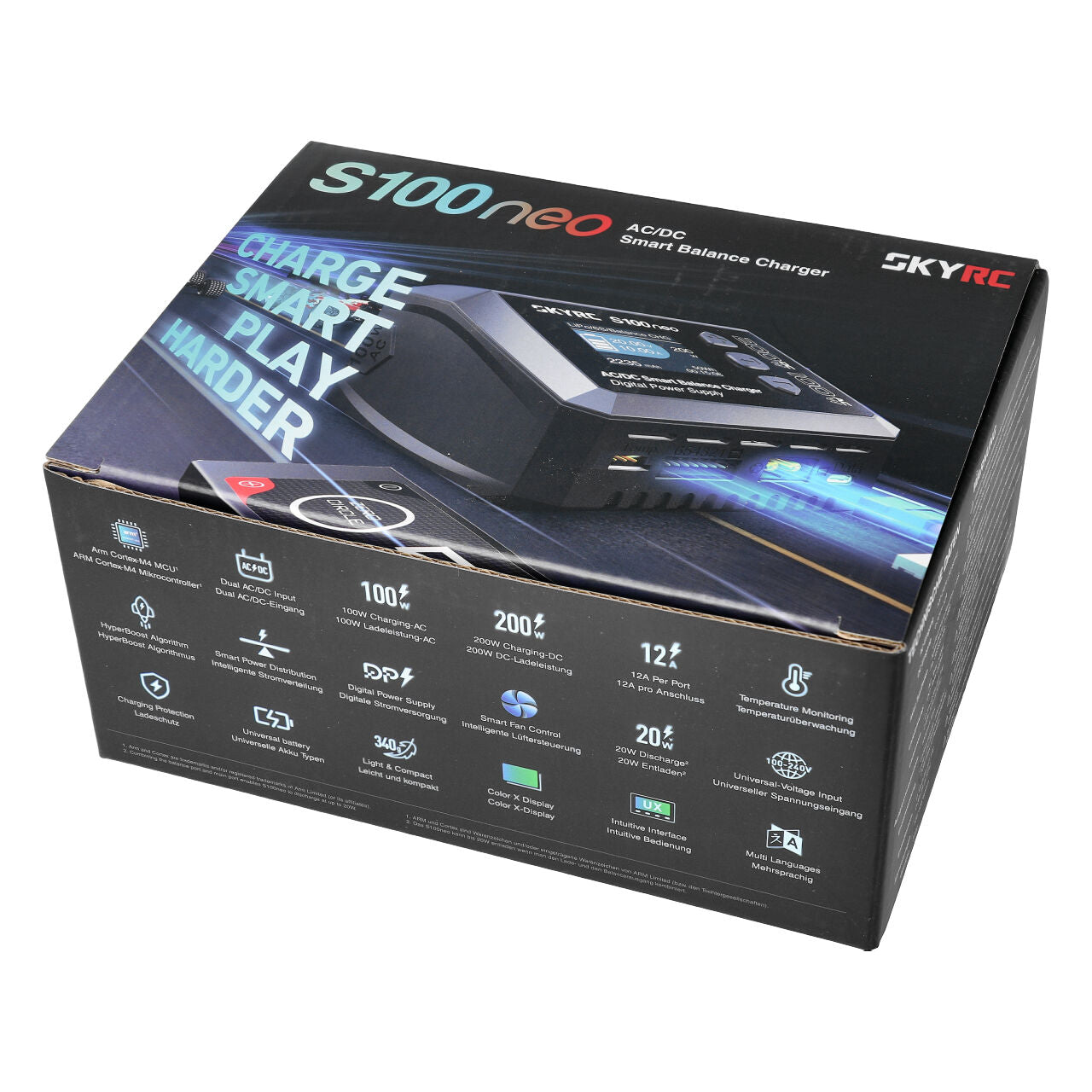 SkyRC S100neo AC/DC LiPo Charger 1–6S 12A (200W DC / 100W AC)