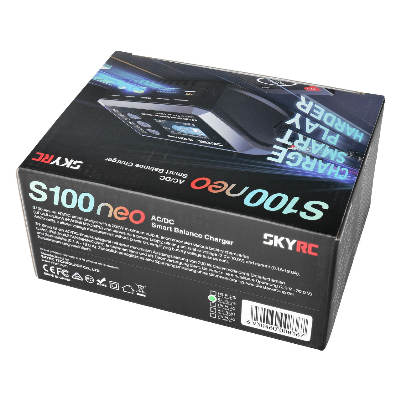 SkyRC S100neo AC/DC LiPo Charger 1–6S 12A (200W DC / 100W AC)