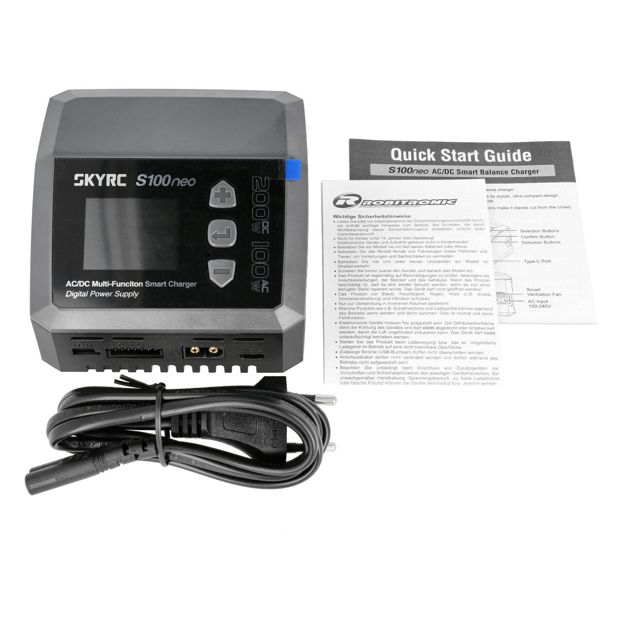 SkyRC S100neo AC/DC LiPo Charger 1–6S 12A (200W DC / 100W AC)