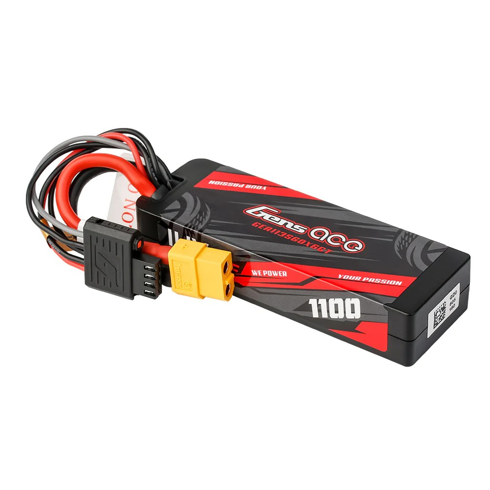 Gens ace G-Tech 1100mAh 11.1V 60C 3S HardCase GRP-76 LiPo Battery με XT60 Plug