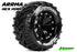 Louise Mt-Cyclone 1-10 Monster Truck Tyres Glued Soft 2.8" Rims Black Hex 14mm Arrma 4X4 1-10 Front Rear. (2 pcs.) LT3226SBM