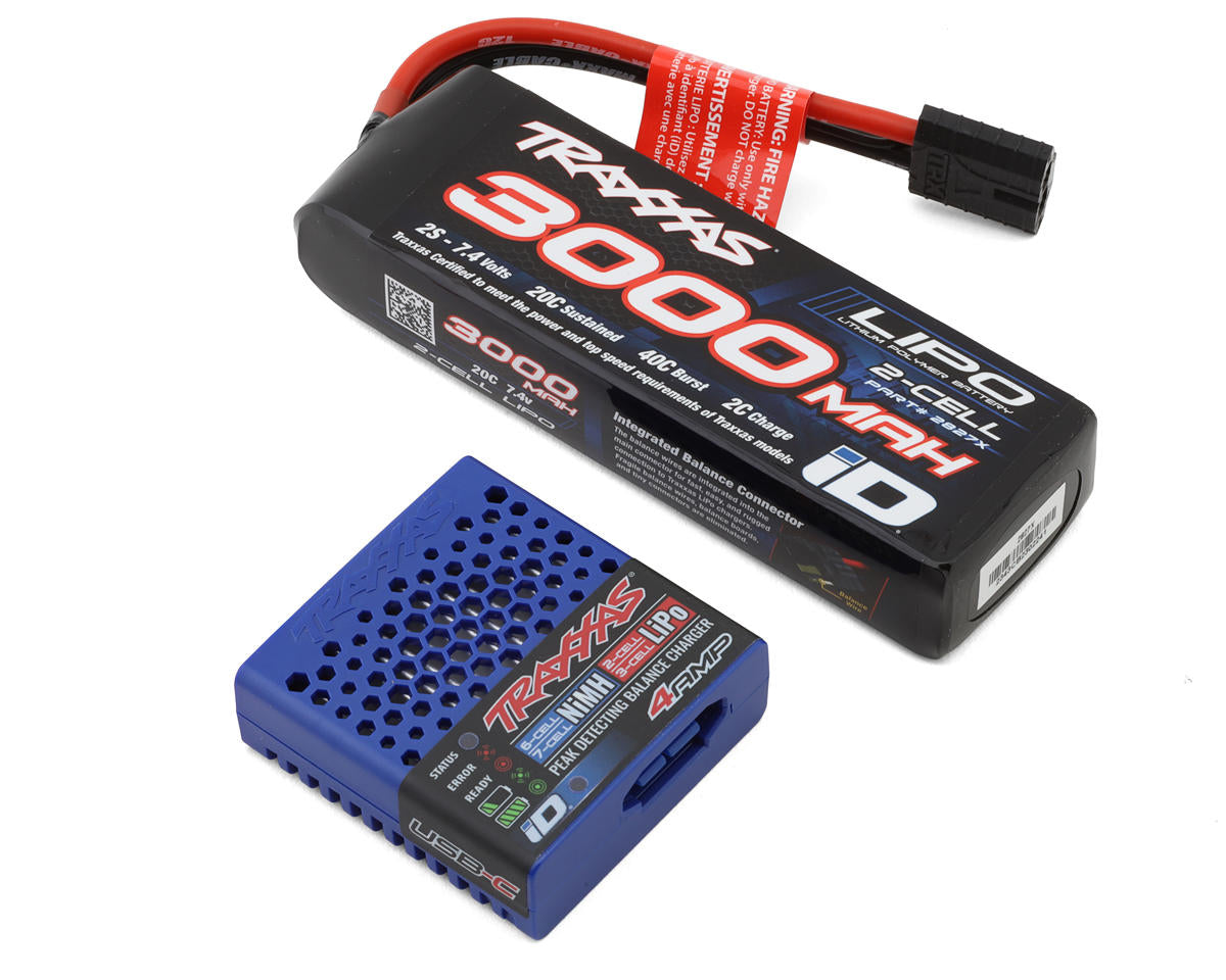 Traxxas USB-C 40W Charger & 2S LiPo 3000mAh Combo (iD System) – #2985 / #2827X